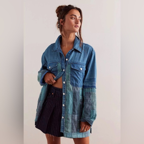 Free People Jackets & Blazers - Free People Heritage Quilted Denim Shirt Jacket NWOT